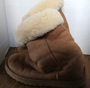 Ugg Size 8 Womens Tan Fur Lined Thigh High Boots